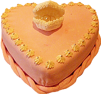 torta v tvare srdiečka (svadobná)